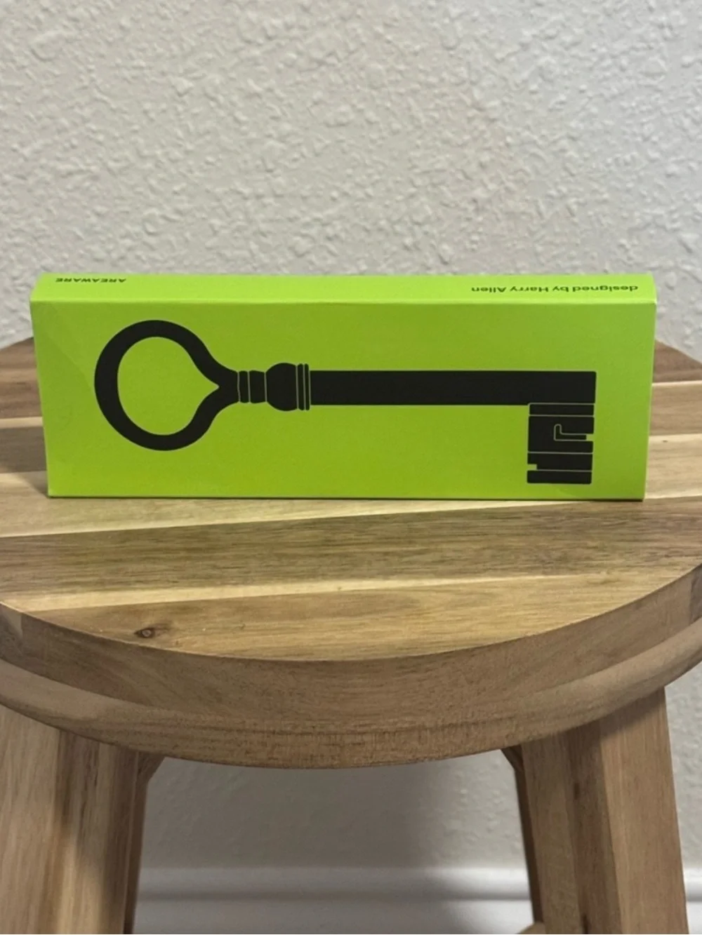 NWT Areaware x Harry Allen Reality Series Italian Church Key Keychain Chartreuse
